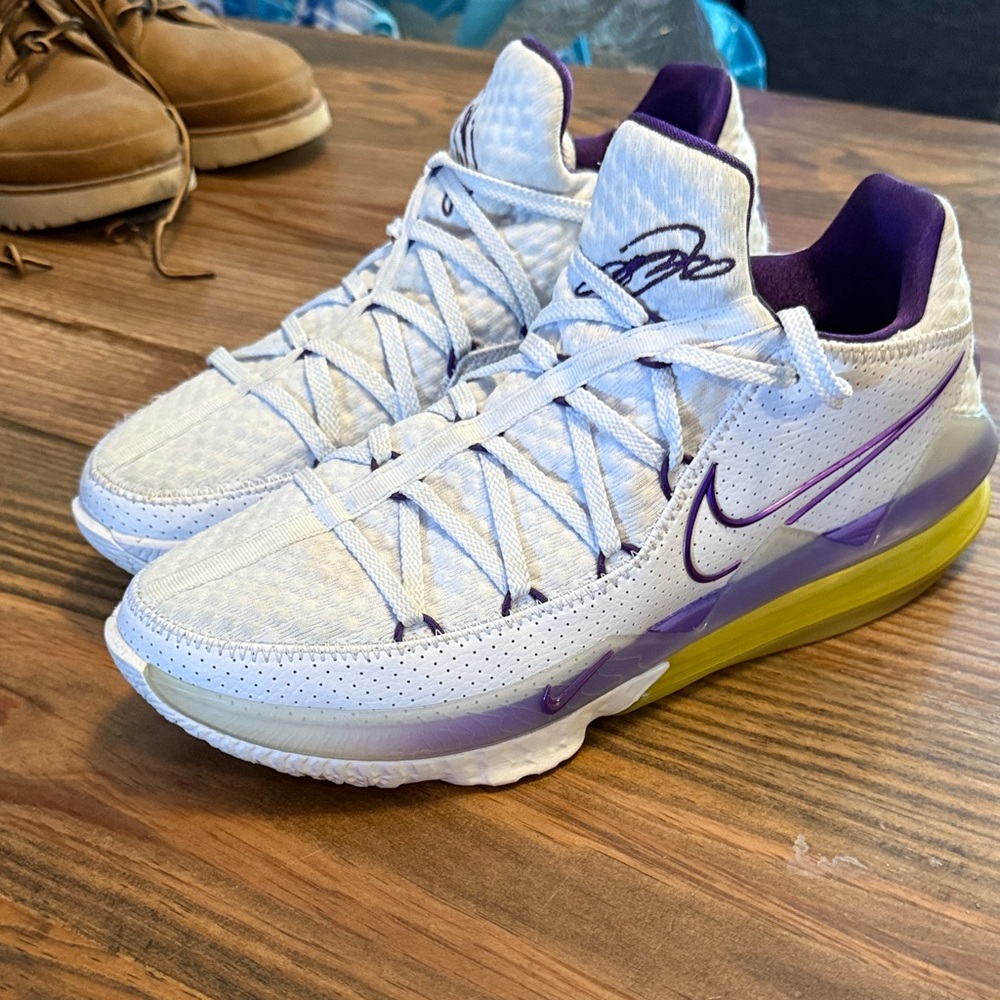 Nike White and Purple Athletic Shoes